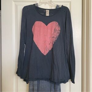 Magnolia Pearl Navy Long Sleeve Top, One Size